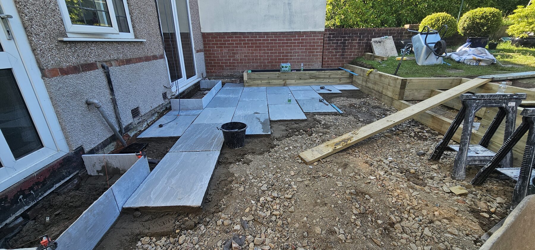 Silver Stone garden transformation in progress, view 5