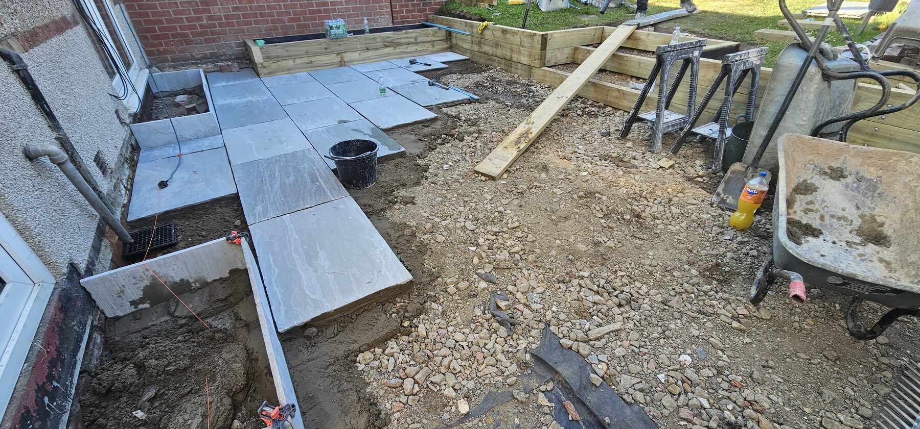 Silver Stone garden transformation in progress, view 4